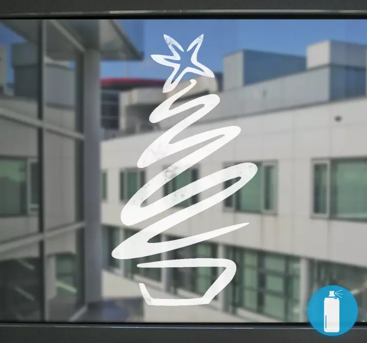 Sticker Noël vitrine pochoir sapin - TenStickers