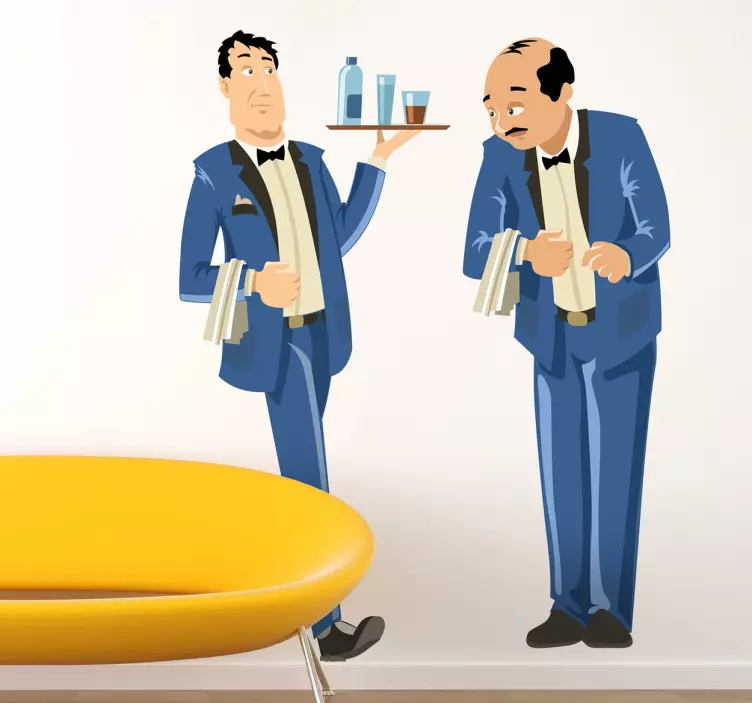 Sticker serveurs tenue bleue - TenStickers