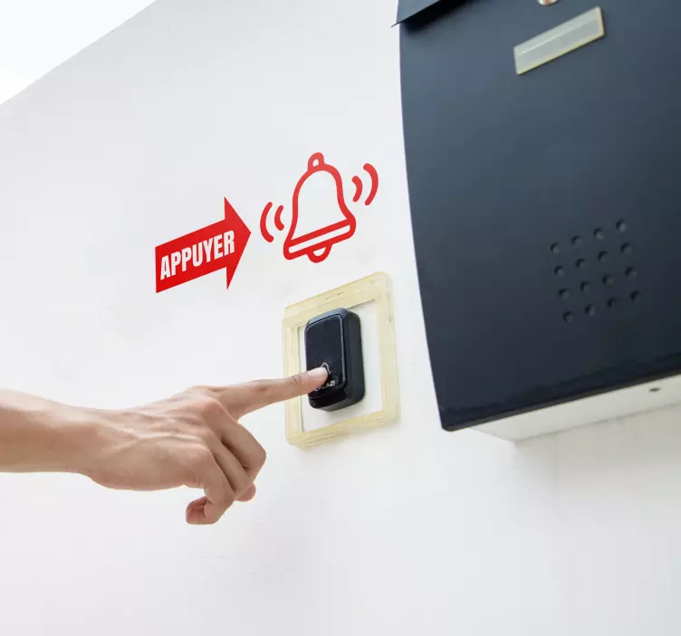 Autocollant signalétique appuyer - TenStickers