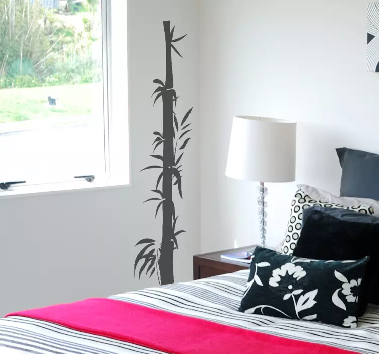 Sticker mural chambre silhouette bambou - TenStickers