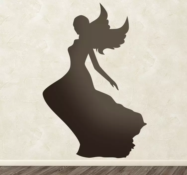 Sticker silhouette fée robe - TenStickers