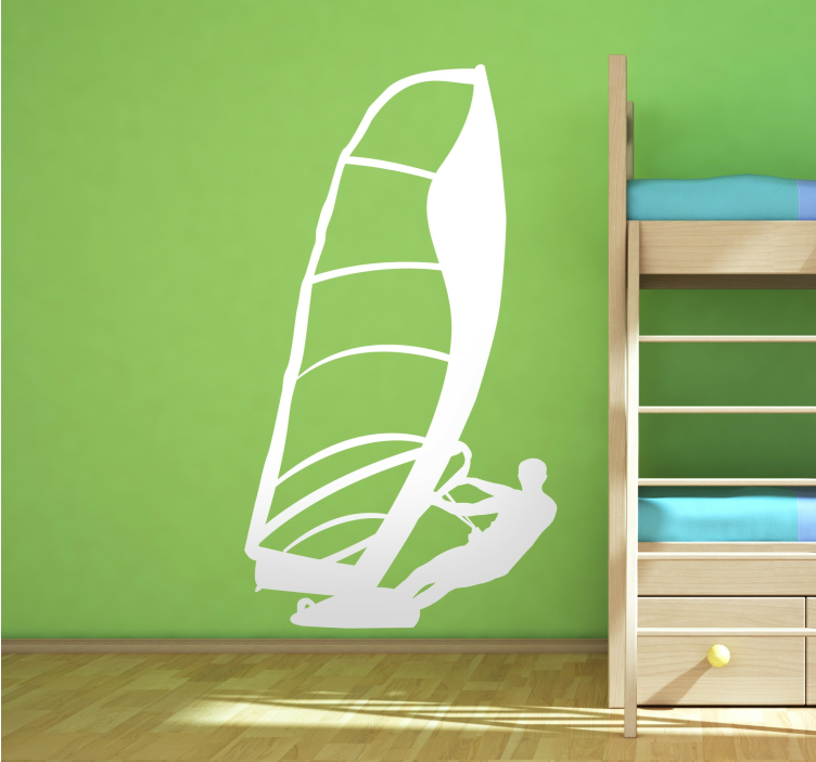 Sticker silhouette wind surf planche voile - TenStickers