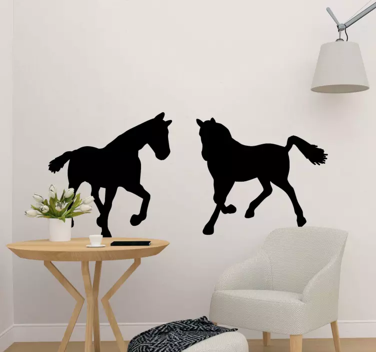 Sticker silhouettes de chevaux ludiques - TenStickers