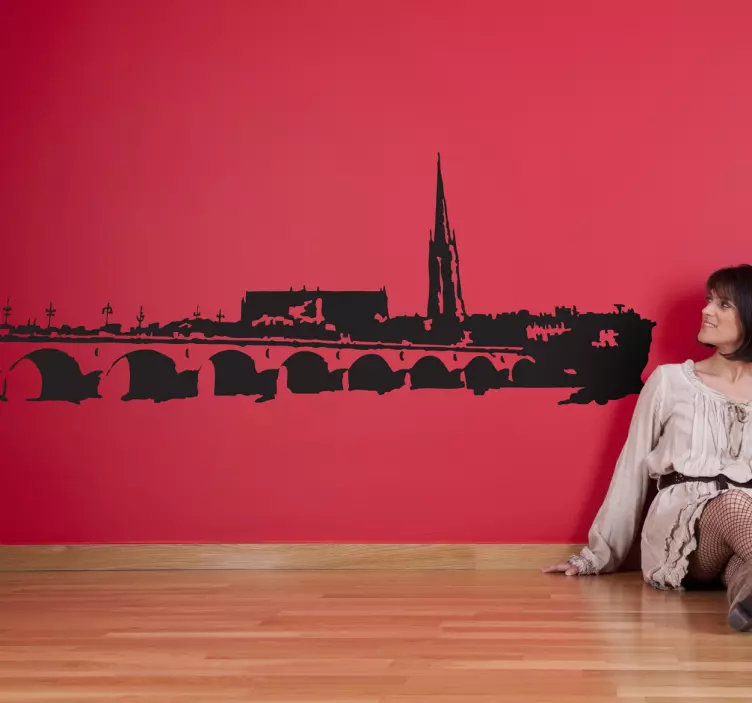 Sticker skyline pont village - TenStickers