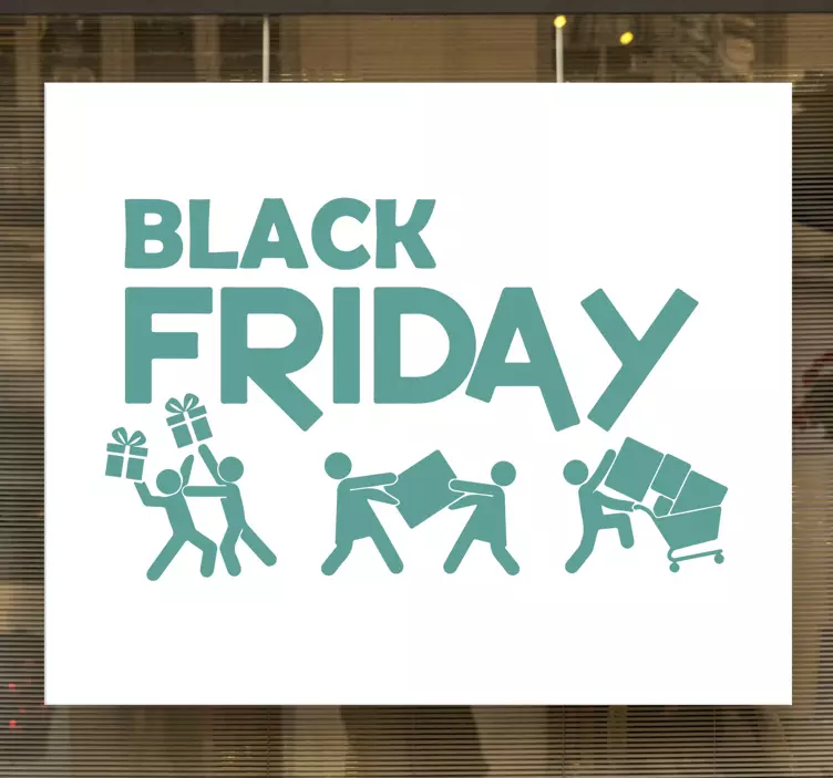Sticker black friday illustration d'une foule de commerçants - TenStickers