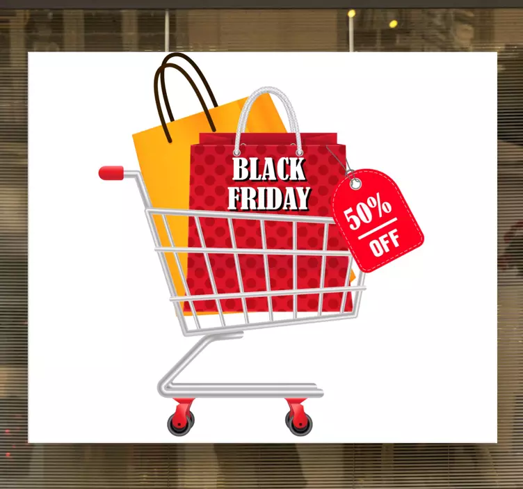Sticker black friday vente de panier d'achat - TenStickers