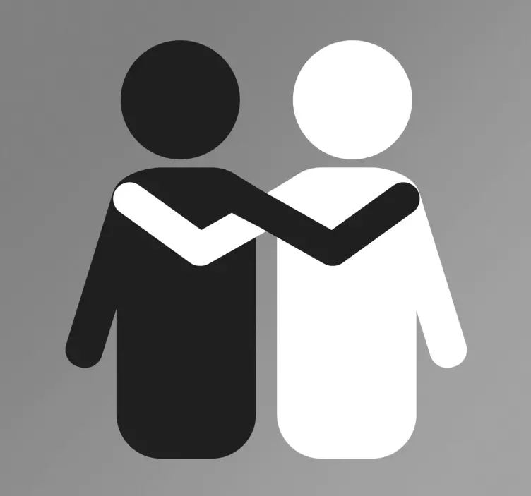 Sticker solidaire noir blanc - TenStickers