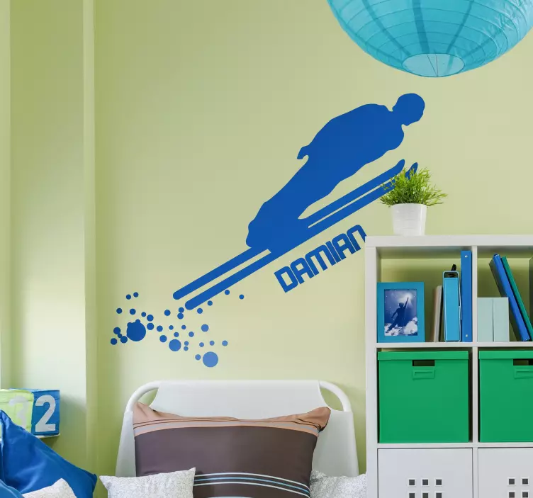 Sticker sport extrême figurine de ski - TenStickers