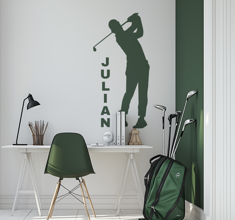 Sticker sport joueur de golf personnalisable - TenStickers