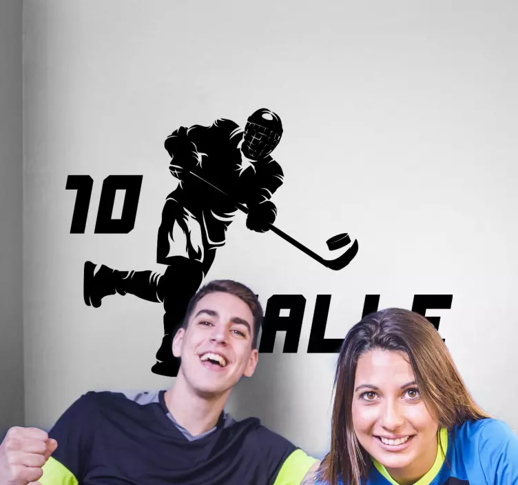 Sticker sport mouvement du joueur de hockey - TenStickers