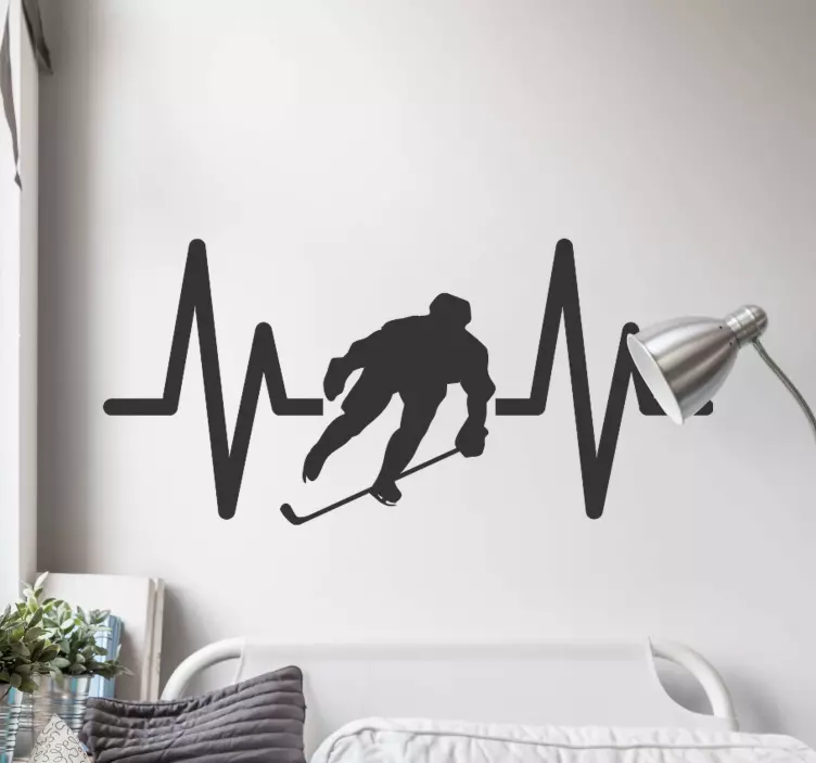 Sticker sport pouls du hockey sur glace - TenStickers