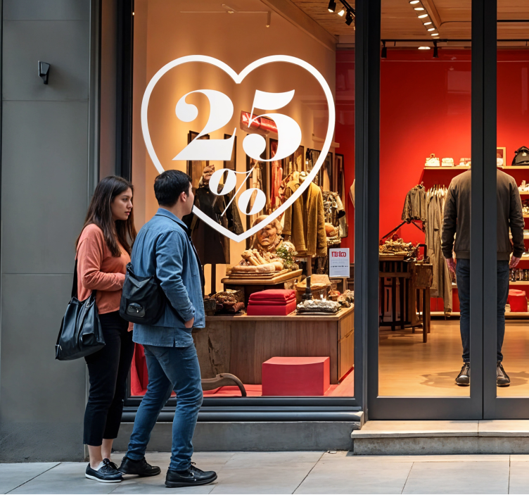 Sticker st valentin remise coeur - TenStickers