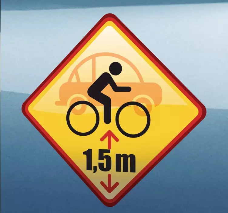 Sticker voiture symbole distance vélo - TenStickers