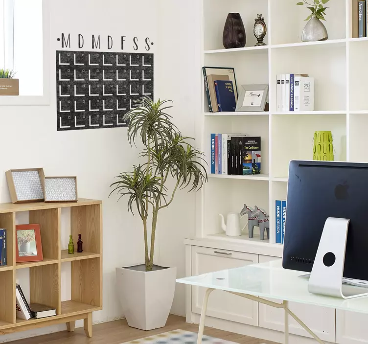 Sticker tableau noir calendrier des jours de la semaine - TenStickers