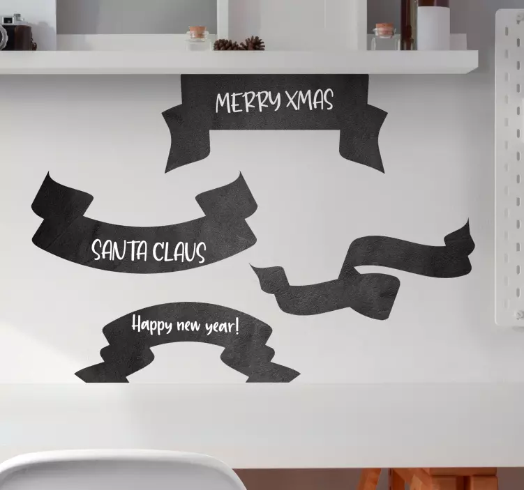 Sticker tableau noir ensemble de bannières festives - TenStickers