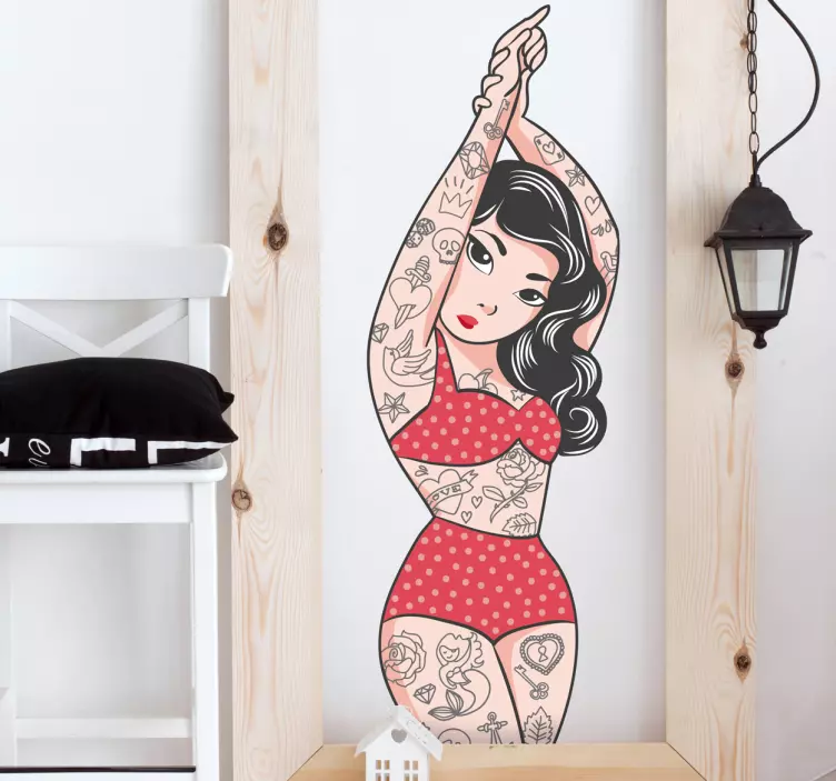 Sticker tattoo pin-up - TenStickers