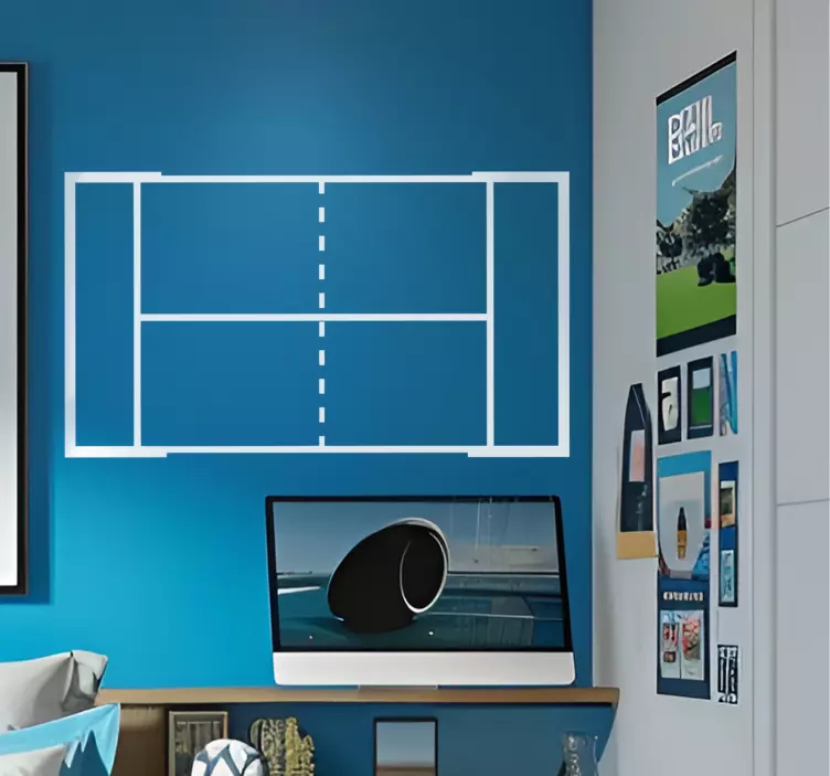 Autocollant terrain de paddle lignes blanches - TenStickers