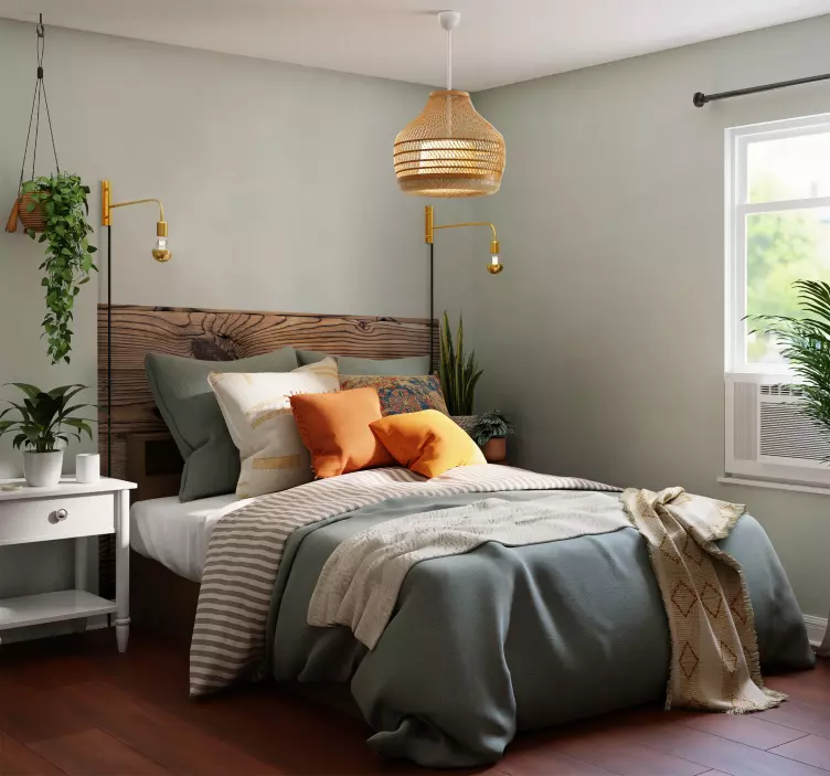 Sticker tête de lit imitation bois - TenStickers