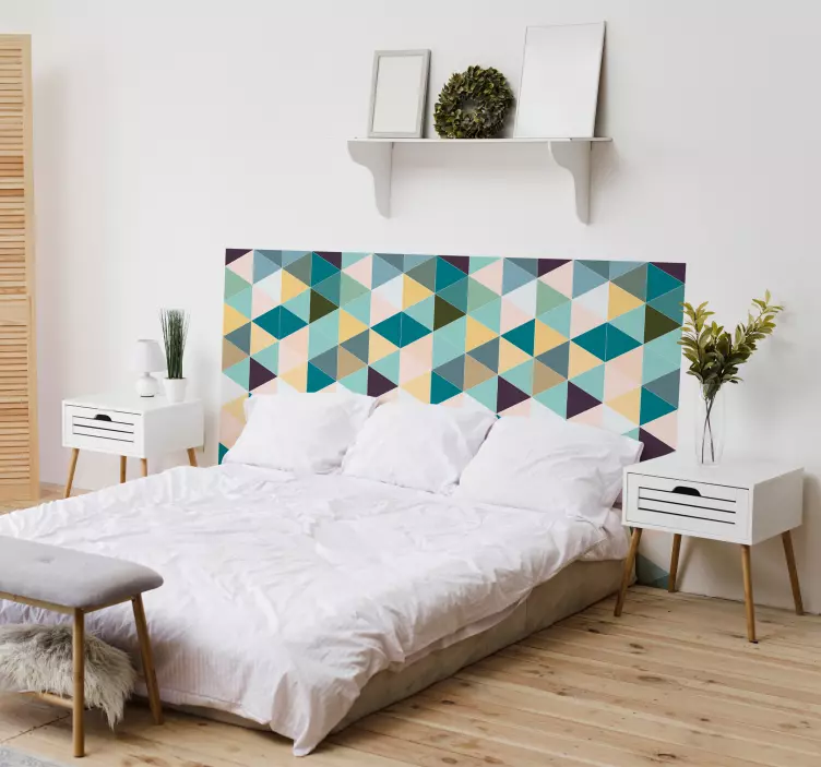Sticker tête de lit motif triangles - TenStickers