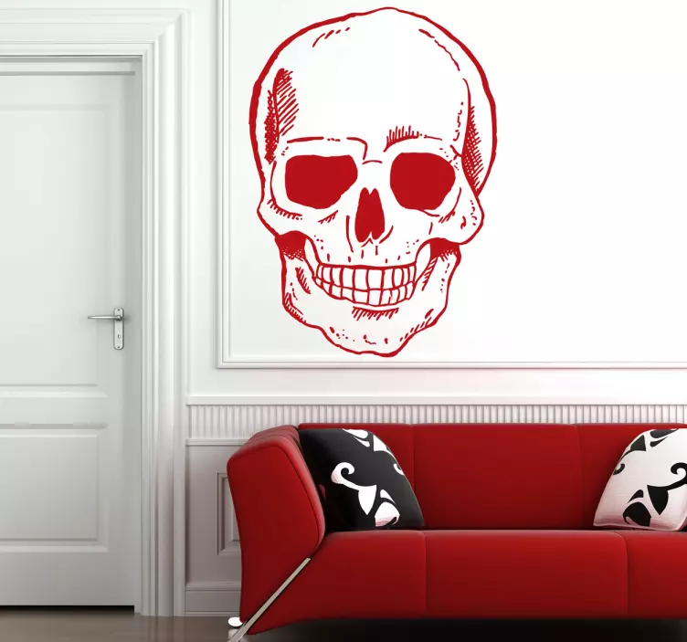 Sticker crâne de tête souriante - TenStickers