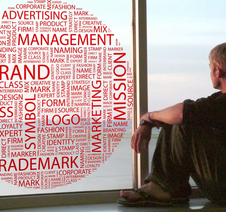 Sticker bureau texte concepts cercle - TenStickers