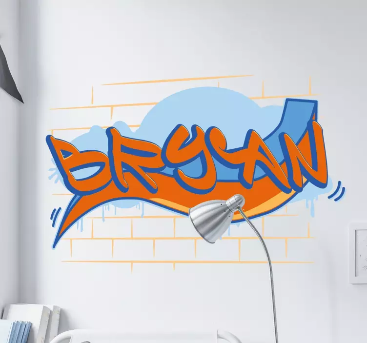 Sticker texte graffiti Bryan - TenStickers