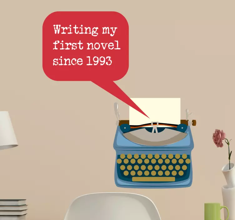 Sticker texte personnalisable machine à écrire. - TenStickers