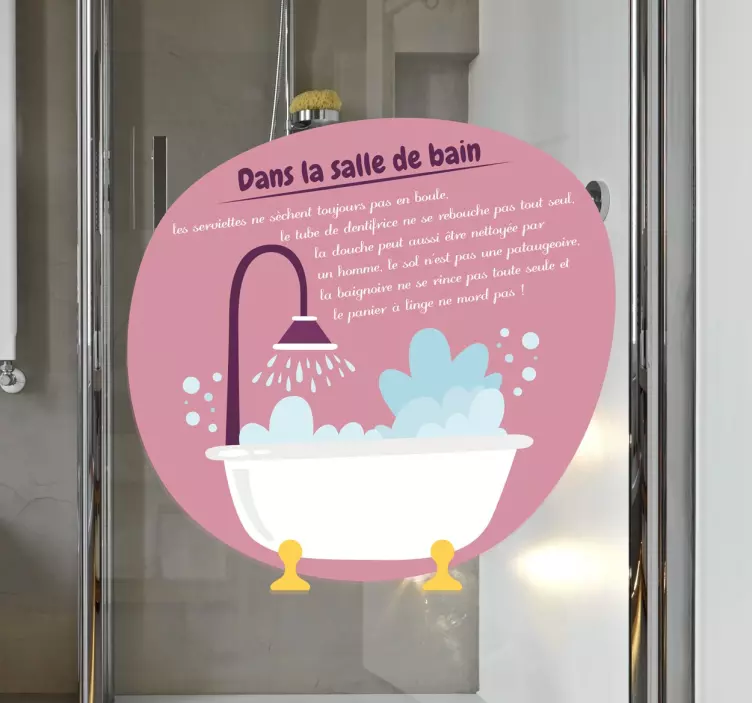 Sticker paroi de douche salle de bain texte - TenStickers