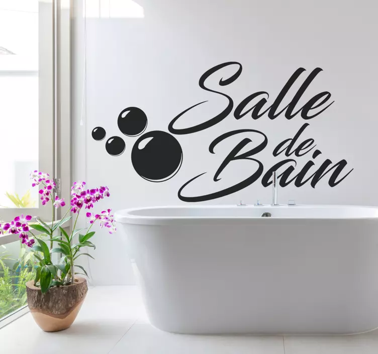 Sticker salle de bain texte et bulles - TenStickers