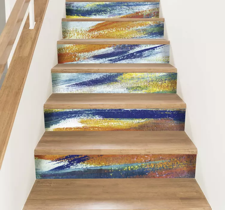 Sticker Texture Couleurs pour escalier - TenStickers