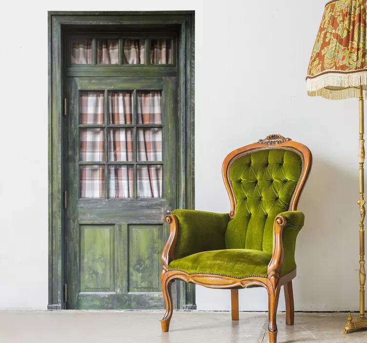 Sticker trompe l'œil porte ancienne - TenStickers