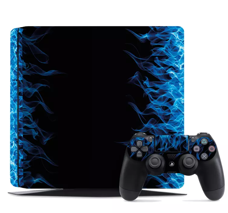 Autocollant PS4 effet flammes bleues - TenStickers