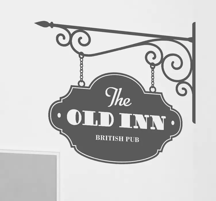Sticker vintage panneau The old inn British pub - TenStickers