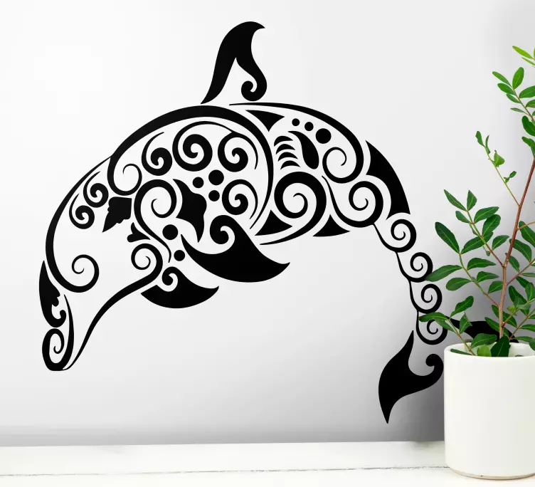 Sticker Marin Contour de dauphin - TenStickers