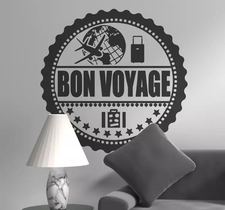 Sticker timbre bon voyage - TenStickers