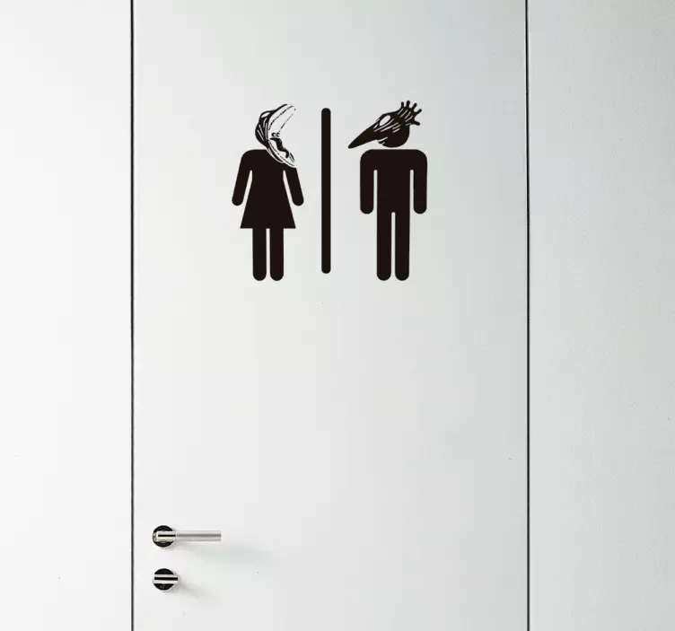 Sticker porte WC homme et femme Bitelchus - TenStickers