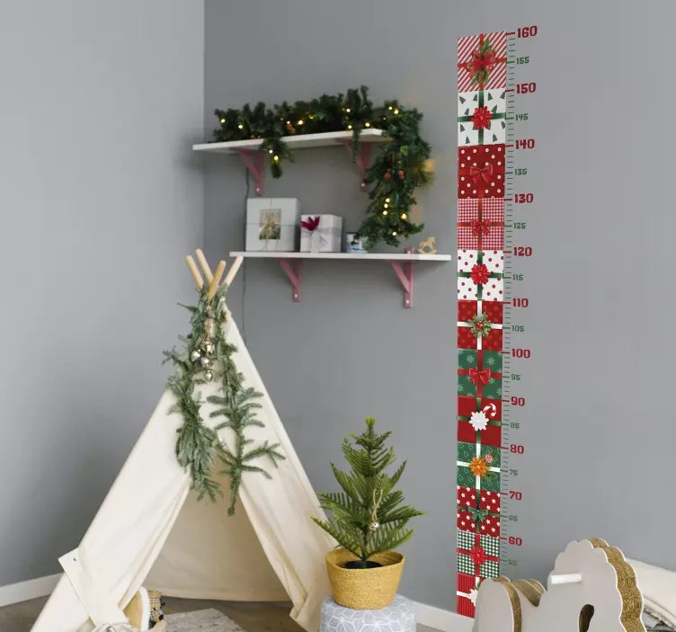 Sticker toise mesure de la hauteur festive - TenStickers