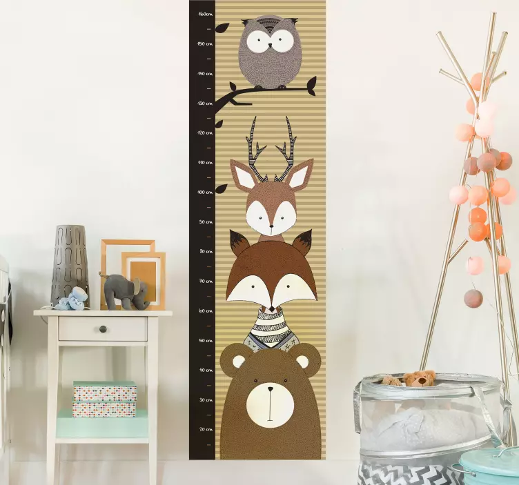 Sticker toise tableau de taille des animaux - TenStickers
