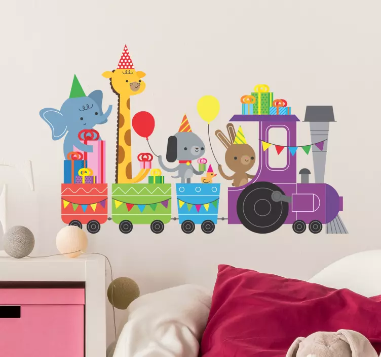 Sticker train animaux - TenStickers