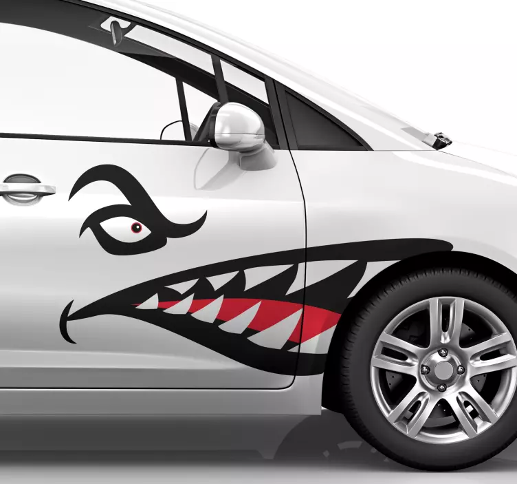 Sticker voiture dents d'un Requin - TenStickers