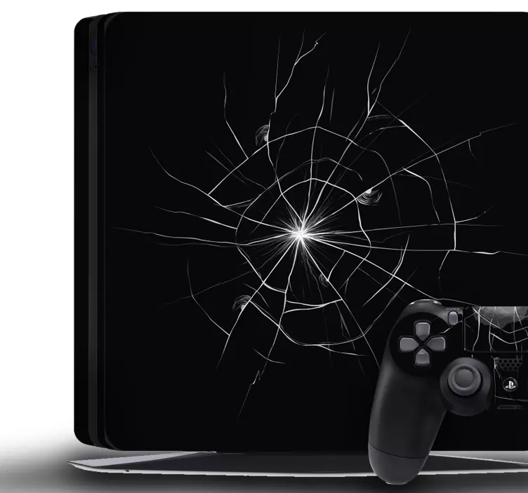 Autocollant PS4 trompe l'œil fissure - TenStickers