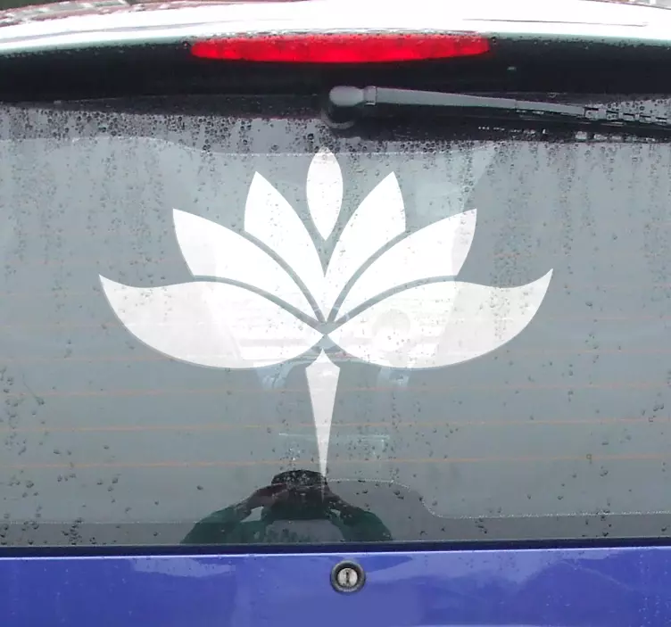 Sticker voiture fleur de lotus yoga - TenStickers