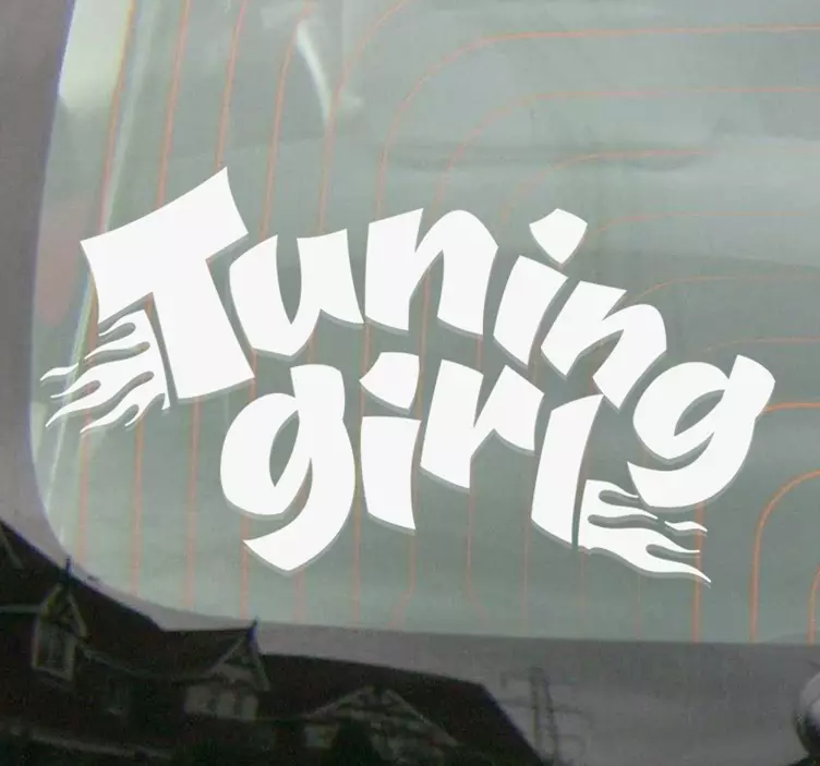 Adhésif voiture Tuning Girl flammes - TenStickers