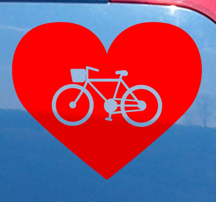 Adhésif voiture amour du vélo - TenStickers