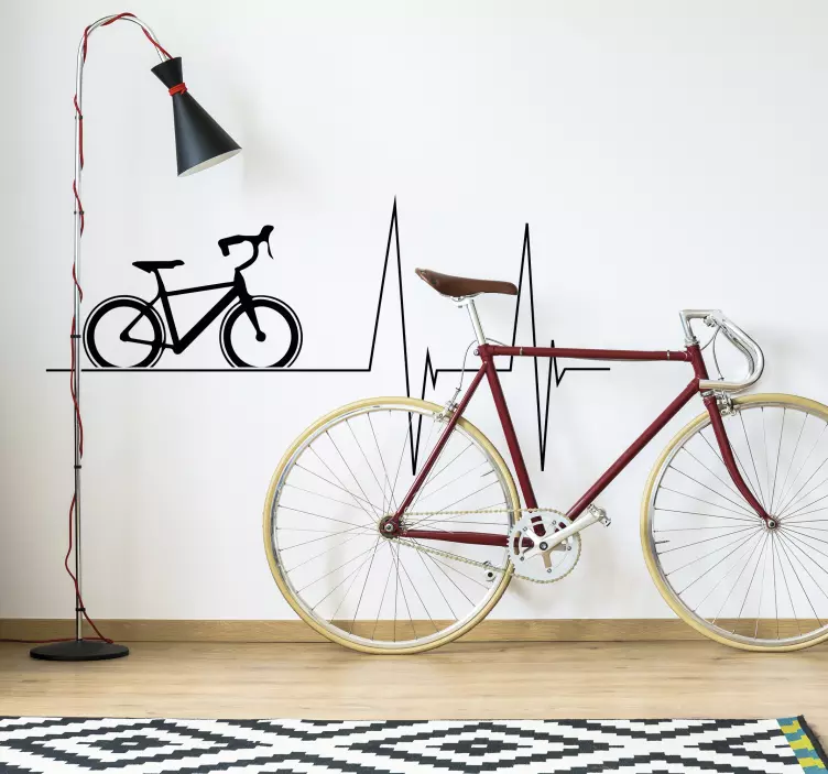 Sticker vélo battements de cœur - TenStickers