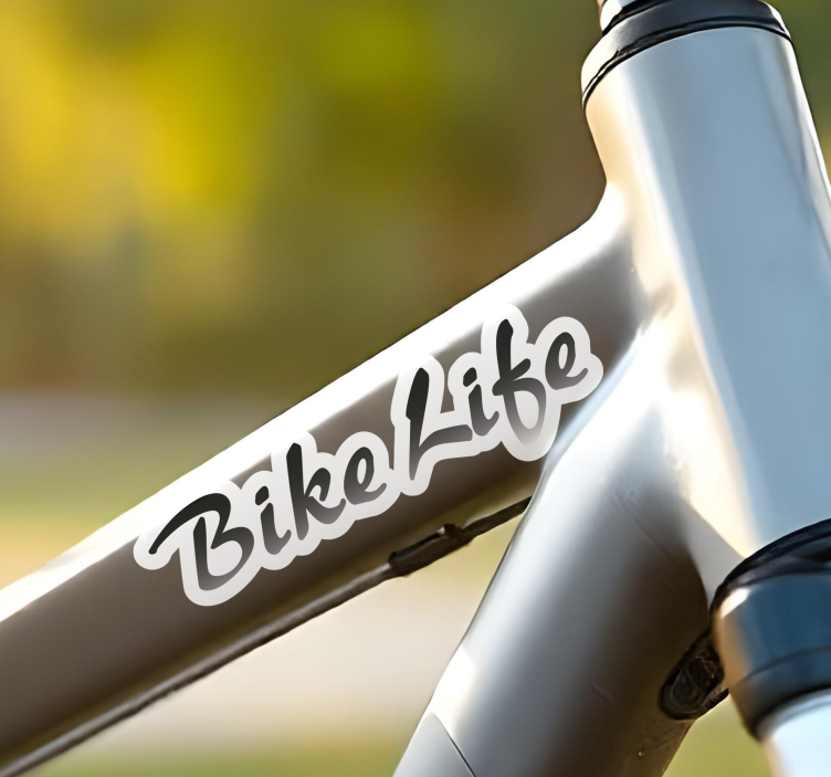 Sticker vélo "bike life" avec fond blanc - TenStickers
