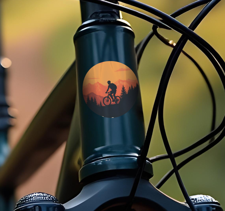 Sticker vélo coucher de soleil orange - TenStickers