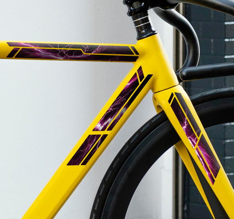 Autocollant vélo éclair rose - TenStickers