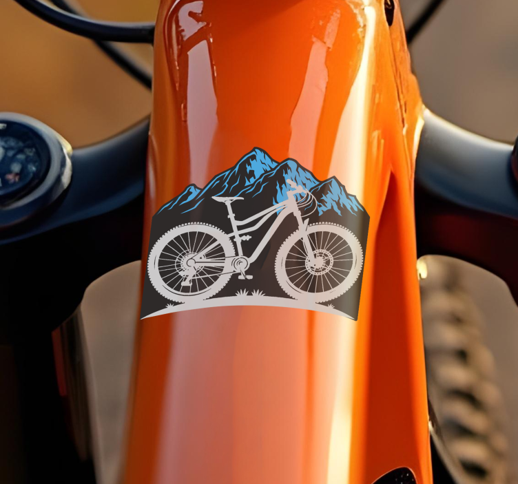 Sticker vélo montagne bleue - TenStickers