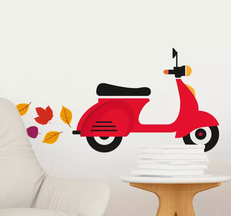Sticker Vespa feuilles - TenStickers